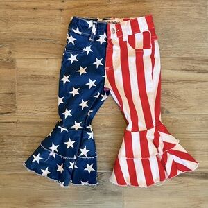 NWOT Ranch Dress’n Baby Girl American Flag Flares 9-12mo